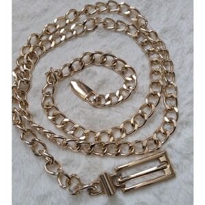 Women's Gold Tone Belt Slim Chain With Buckle Women's Fashion Accessory Sz S-M